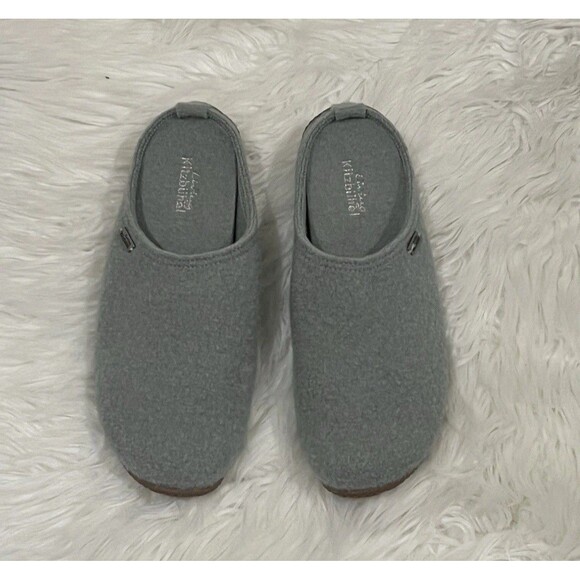 LIVING KITZBUHEL Light Grey Boiled Wool UNISEX Slippers Women's Sz EU 41 - Picture 1 of 10